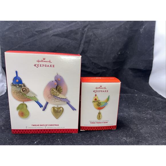Hallmark Keepsake - Twelve Days Of Christmas - Tree Ornaments - One, Two + Three - Picture 2 of 8